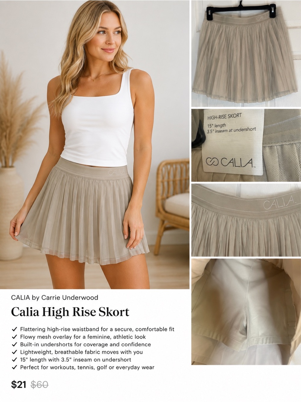 Calia High Rise Skort - Picture 1 of 6